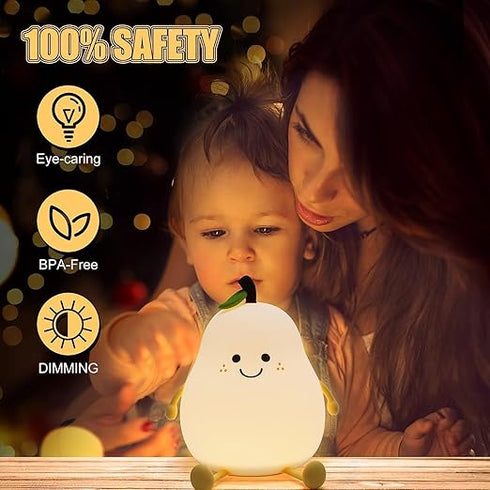 One94Store Rechargeable Silicone Pear Night Lamp